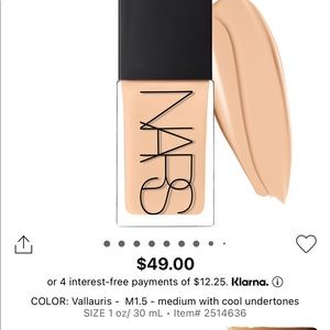 Nars light reflecting foundation, medium 1.5 vallauris